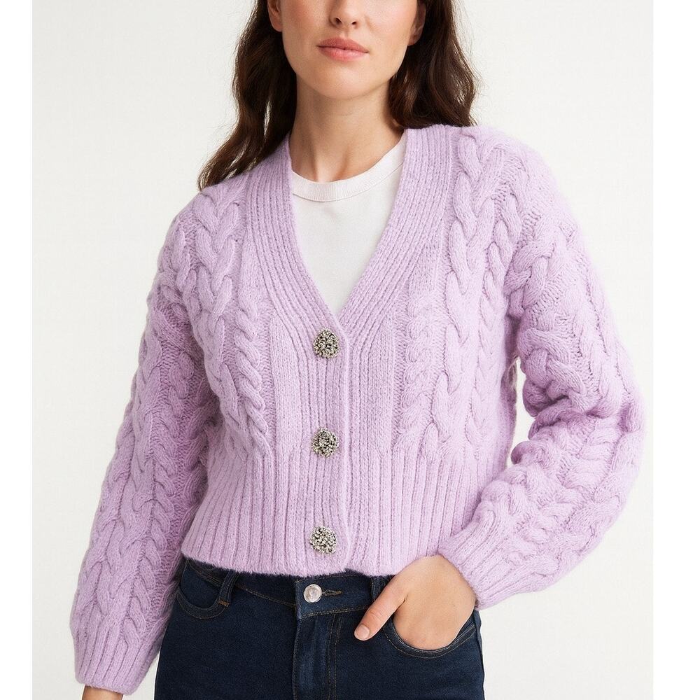 Zara Jewel Button Cardigan Bloggers Favorite